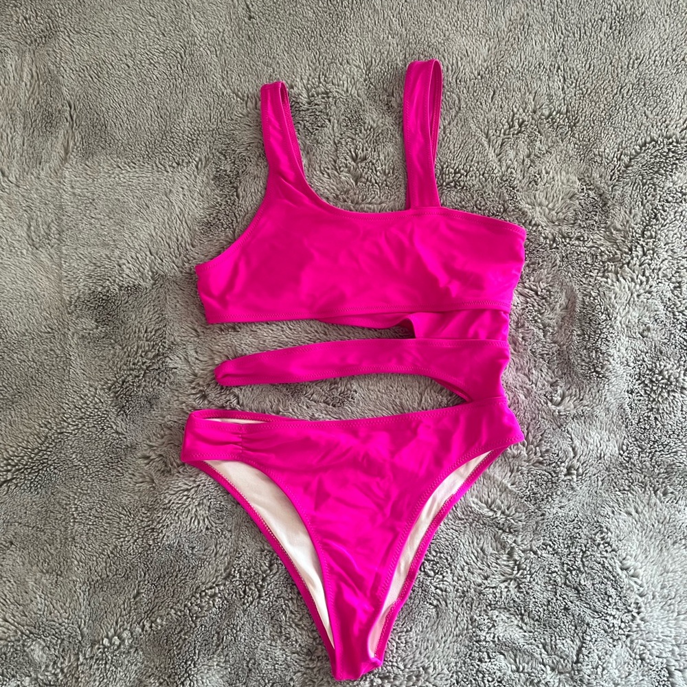 Hot Pink Cutout Swimsuit